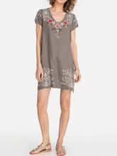 Load image into Gallery viewer, Women's Embroidered Linen Dress
