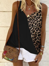 Load image into Gallery viewer, Casual tank top with leopard stitching
