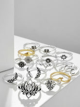 Load image into Gallery viewer, Bohemian Ethnic Wind Lotus Fish Tail Spray Women's Ring 15 Pieces
