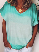 Load image into Gallery viewer, Camiseta feminina de manga curta gradiente tie-dye
