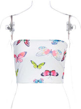 Load image into Gallery viewer, Butterfly print slim tube top
