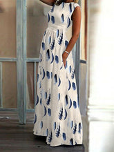 Load image into Gallery viewer, Vestido de noite longo com estampado de penas
