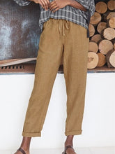 Load image into Gallery viewer, Calça de linho com cintura elástica para mulher
