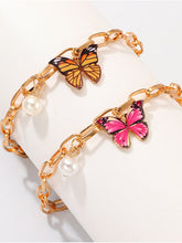 Load image into Gallery viewer, Butterfly pearl bracelet for women
