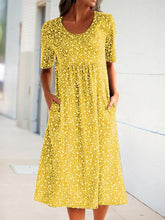 Load image into Gallery viewer, Vestido de manga corta estampado de talla grande para mujer

