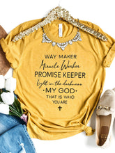 Load image into Gallery viewer, Way Maker Lyrics Faith: camisetas
