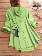 Load image into Gallery viewer, Animal print t-shirt long button color shirt
