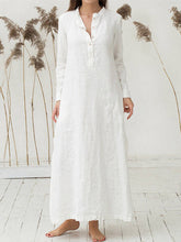 Load image into Gallery viewer, Women's cotton and linen shirt dress
