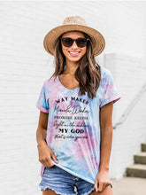 Load image into Gallery viewer, Way Maker Miracle Worker Promise Keeper Light In The Darkness Mi Dios que es quien eres Camiseta de manga corta con efecto tie-dye
