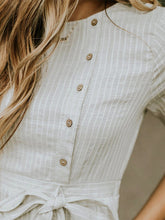 Load image into Gallery viewer, Women's striped linen and cotton dress
