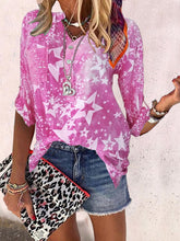 Load image into Gallery viewer, V-neck blouses with star print
