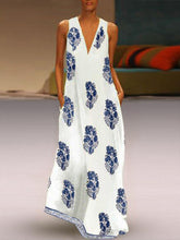 Load image into Gallery viewer, Vestido sin mangas con estampado de hojas
