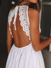 Load image into Gallery viewer, Women Sexy V Neck Backless Cotton Linen Dress

