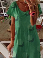 Load image into Gallery viewer, Loose short-sleeved dress with polka dots
