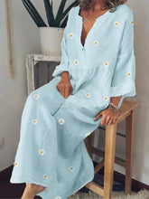 Load image into Gallery viewer, Vestido longo boêmio com estampa de margarida
