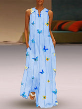 Load image into Gallery viewer, Vestido sem mangas com estampa colorida de borboletas
