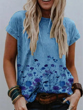 Load image into Gallery viewer, Women's short sleeve floral print t-shirt
