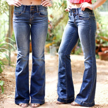 Load image into Gallery viewer, Casual mid-rise flare jeans
