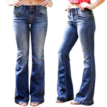 Load image into Gallery viewer, Casual mid-rise flare jeans
