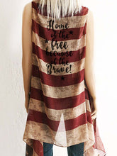 Load image into Gallery viewer, Cardigan da bandeira americana grátis por causa dos bravos
