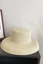 Load image into Gallery viewer, Hepburn sombrero de paja de ala ancha playa sombrero para el sol mujer
