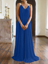 Load image into Gallery viewer, Bohemian silk-chiffon cami dress with V-neck maxi
