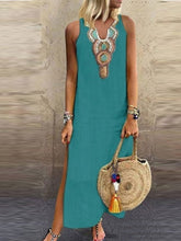 Load image into Gallery viewer, Vestido feminino boêmio com fenda lateral
