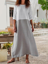 Load image into Gallery viewer, Vestido comprido em bloco com mangas 3/4
