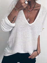 Load image into Gallery viewer, Camiseta feminina fina cor sólida

