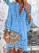 Load image into Gallery viewer, Vestido feminino com borlas de renda
