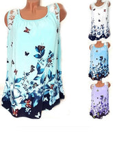 Load image into Gallery viewer, Butterfly Print Round Neck Lace Sleeveless Cardigan
