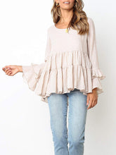 Load image into Gallery viewer, Plain Cotton Linen Long Sleeve Casual Top for Women
