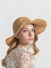 Load image into Gallery viewer, Wavy Plain Straw Hat for Women
