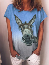 Load image into Gallery viewer, T-shirt com estampa animal e tie dye fofa
