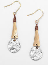 Load image into Gallery viewer, Pendientes de plata antigua con forma geométrica de estilo vintage
