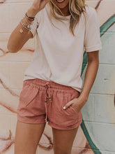 Load image into Gallery viewer, Women's Plus Size Casual Cotton and Linen Pocket Shorts
