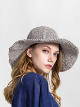 Load image into Gallery viewer, Wavy Plain Straw Hat for Women
