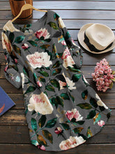 Load image into Gallery viewer, Vestido de algodón y lino con estampado floral para mujer
