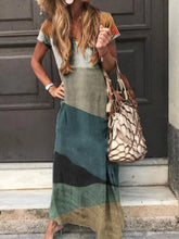Load image into Gallery viewer, Vestido de linho e algodão tingido da moda para mulheres
