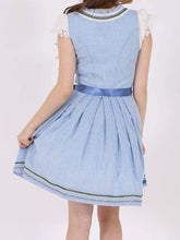 Load image into Gallery viewer, Women's Blue Plaid Bow Dress
