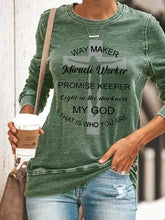 Load image into Gallery viewer, Way Maker Lyrics Faith Moletom de manga comprida feminino
