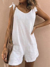 Load image into Gallery viewer, Macacão feminino de algodão e linho solto com bolso
