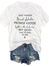 Load image into Gallery viewer, Way Maker Lyrics Faith: camisetas
