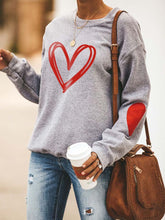 Load image into Gallery viewer, Sudadera casual con estampado de corazón Love Holiday
