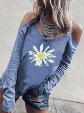 Load image into Gallery viewer, Camiseta de manga larga con hombros descubiertos para mujer

