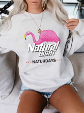 Load image into Gallery viewer, Women's NATURAL LIGHT NATURDAYS DAY DRINKING Flamingo Print Sweatshirt

