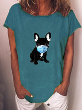 Load image into Gallery viewer, Cartoon Dog Mask Print Short Sleeve T-Shirt
