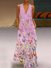Load image into Gallery viewer, Vestido boho com estampa borboleta para mulher
