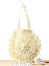 Load image into Gallery viewer, Bolso de playa de paja tejido a mano de crochet boho
