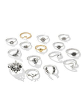 Load image into Gallery viewer, Bohemian Ethnic Wind Lotus Fish Tail Spray Women's Ring 15 Pieces
